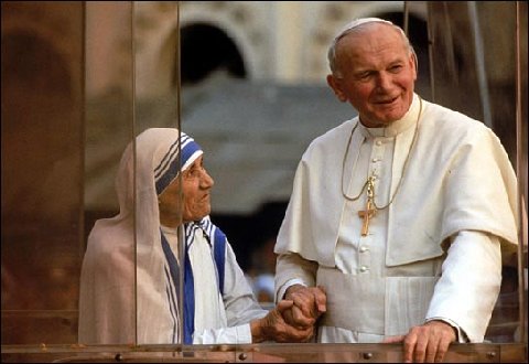 Juan-Pablo II y Madre Teresa